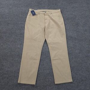 FootJoy Pants Mens 38x32 Tan Sueded Cotton Twill 5 Pocket Golf Stretch Prep NEW